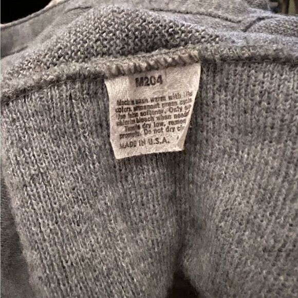 Vintage 90s Grunge Jantzen USA Oversized Drop Shoulder cardigan sweater gray M - Picture 8 of 8